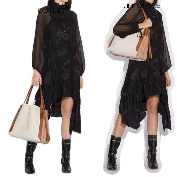 Coach Harmony Colorblock Chalk Beige Glovetanned Leather Hobo 53353 Bag - Picture 9 of 16